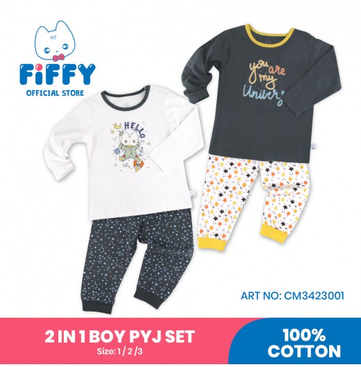 FIFFY SHINNY STAR 2 IN 1 BOY PYJAMAS SET