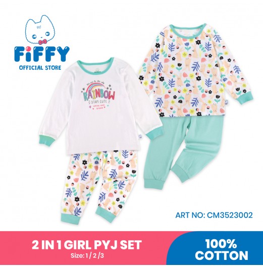 FIFFY STAY RAINBOW 2 IN 1 GIRL PYJAMAS SET