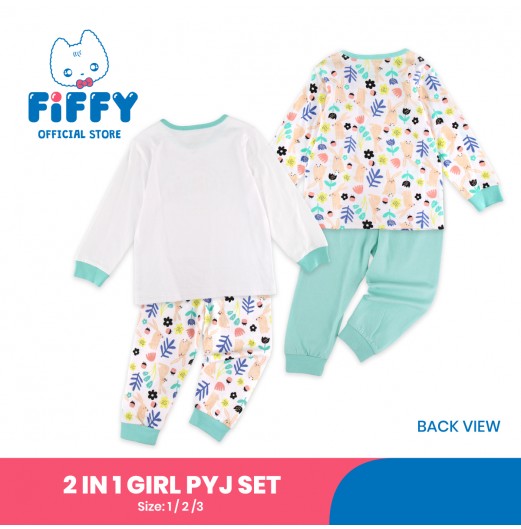 FIFFY STAY RAINBOW 2 IN 1 GIRL PYJAMAS SET