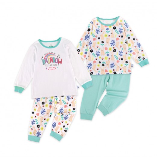 FIFFY STAY RAINBOW 2 IN 1 GIRL PYJAMAS SET