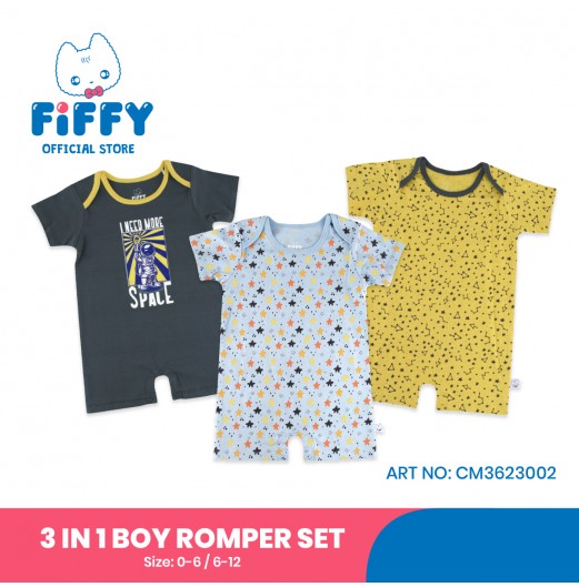 FIFFY STAR GATHERING 3 IN 1 BOY ROMPER SET