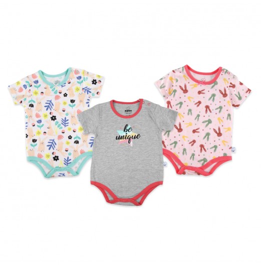 FIFFY SET BAJU BAYI RABBIT WAY 3 IN 1 GIRL ROMPER SET (CM3623007)