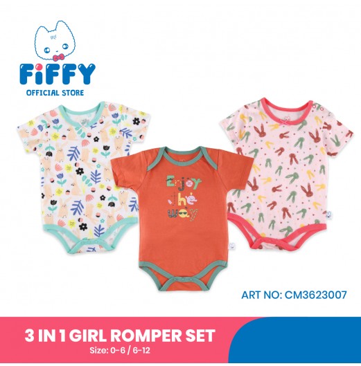 FIFFY RABBIT WAY 3 IN 1 GIRL ROMPER SET