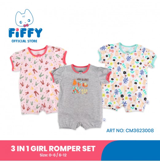 FIFFY HERBIVOROUS RABBIT 3 IN 1 GIRL ROMPER SET