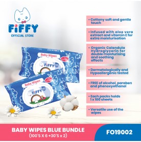 FIFFY BABY CALENDULA WIPES VALUE PACK 100'S X6+30'SX2 - FO19002