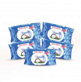 FIFFY BABY WIPES BLUE 100'S *5