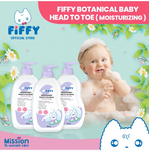 SHOP ALL - FIFFY MOISTURIZING BOTANICAL BABY HEAD TO TOE WASH (750ML BOTTLE / 600ML REFILL) 