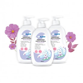 FIFFY MOISTURIZING BOTANICAL BABY HEAD TO TOE WASH (750ML BOTTLE / 600ML REFILL)