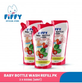 FIFFY VALUE PACK BOTTLE WASH MINT FLAVOR REFILL (600MLX3)