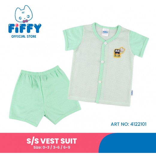 FIFFY SMILING CAR SHORT SLEEVE VEST SUIT