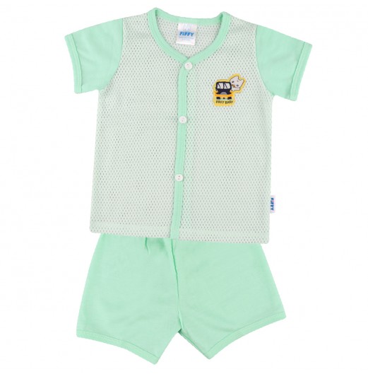 FIFFY SMILING CAR SHORT SLEEVE VEST SUIT