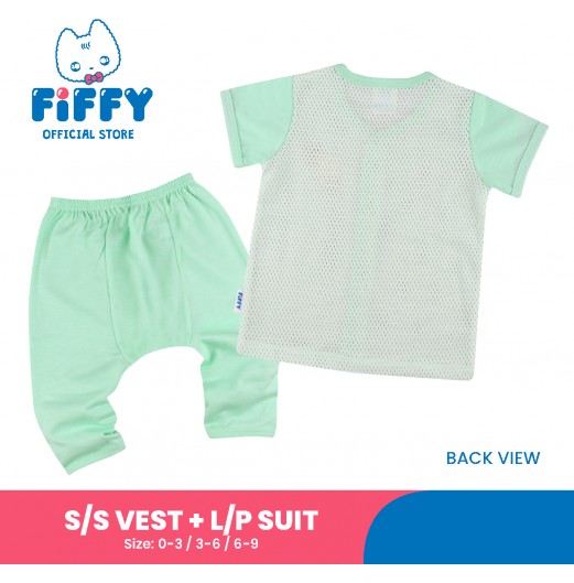 FIFFY SMILING CAR SHORT SLEEVE + LONG PANT SUIT (EYELET)