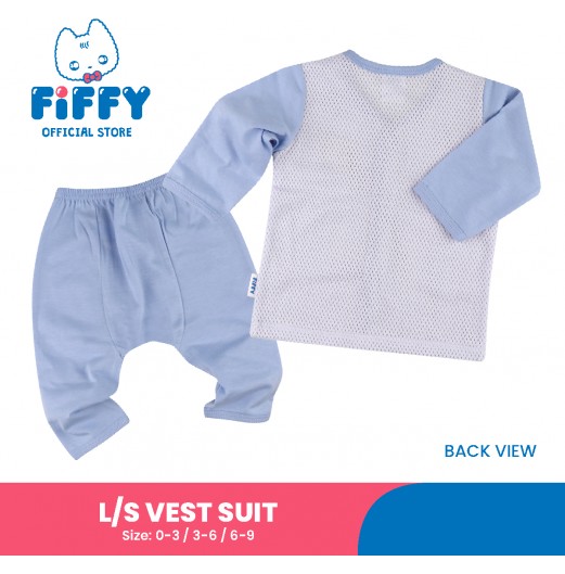 FIFFY SMILING CAR LONG SLEEVE VEST SUIT (EYELET)