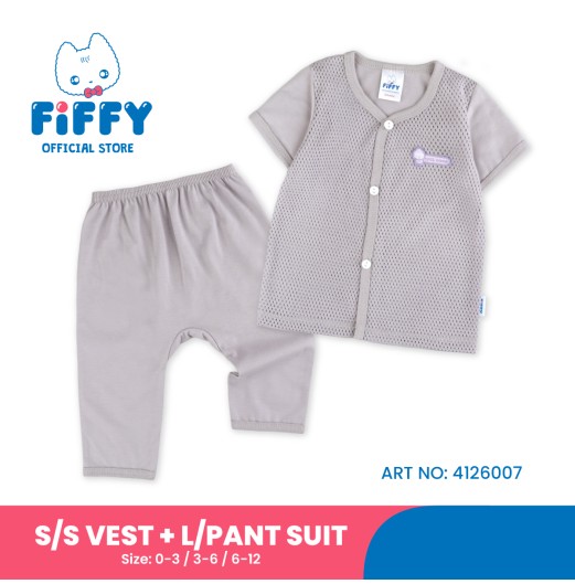 FIFFY BREATHABLE MESH SHORT SLEEVE + LONG PANT SUIT BAJU BAYI (4126007) FIFFY BREATHABLE MESH SHORT SLEEVE + LONG PANT SUIT BAJU BAYI (4126007)