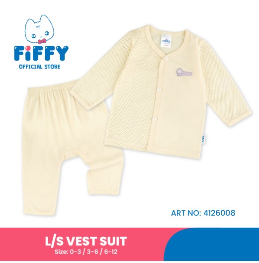 FIFFY BUTTERCAKE BASIC LONG SLEEVE + LONG PANT VEST SUIT BAJU BAYI (4126008)