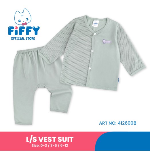 FIFFY BUTTERCAKE BASIC LONG SLEEVE + LONG PANT VEST SUIT BAJU BAYI (4126008)