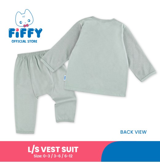 FIFFY BUTTERCAKE BASIC LONG SLEEVE + LONG PANT VEST SUIT BAJU BAYI (4126008)