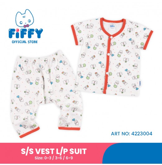 FIFFY LOVELY MASCOT SHORT SLEEVE VEST + LONG PANT SUIT