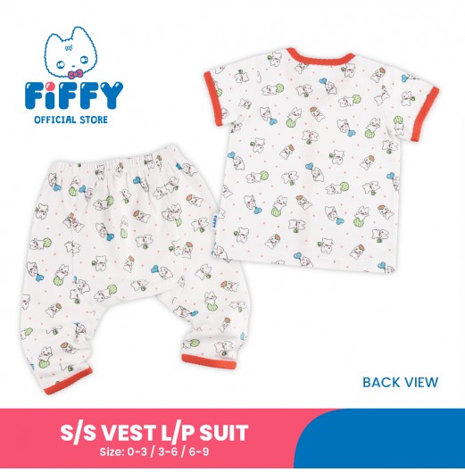 FIFFY LOVELY MASCOT SHORT SLEEVE VEST + LONG PANT SUIT