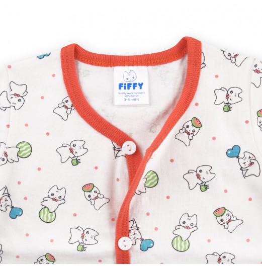 FIFFY LOVELY MASCOT SHORT SLEEVE VEST + LONG PANT SUIT