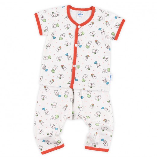 FIFFY LOVELY MASCOT SHORT SLEEVE VEST + LONG PANT SUIT