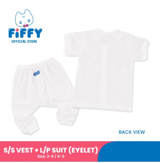 Clothing - FIFFY SHORT SLEEVE + LONG PANT VEST SUIT (EYELET)