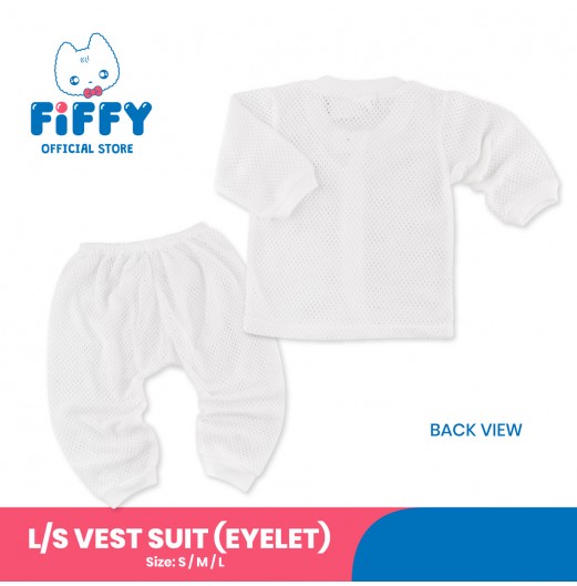 Clothing - FIFFY LONG SLEEVE + LONG PANT VEST SUIT (EYELET)