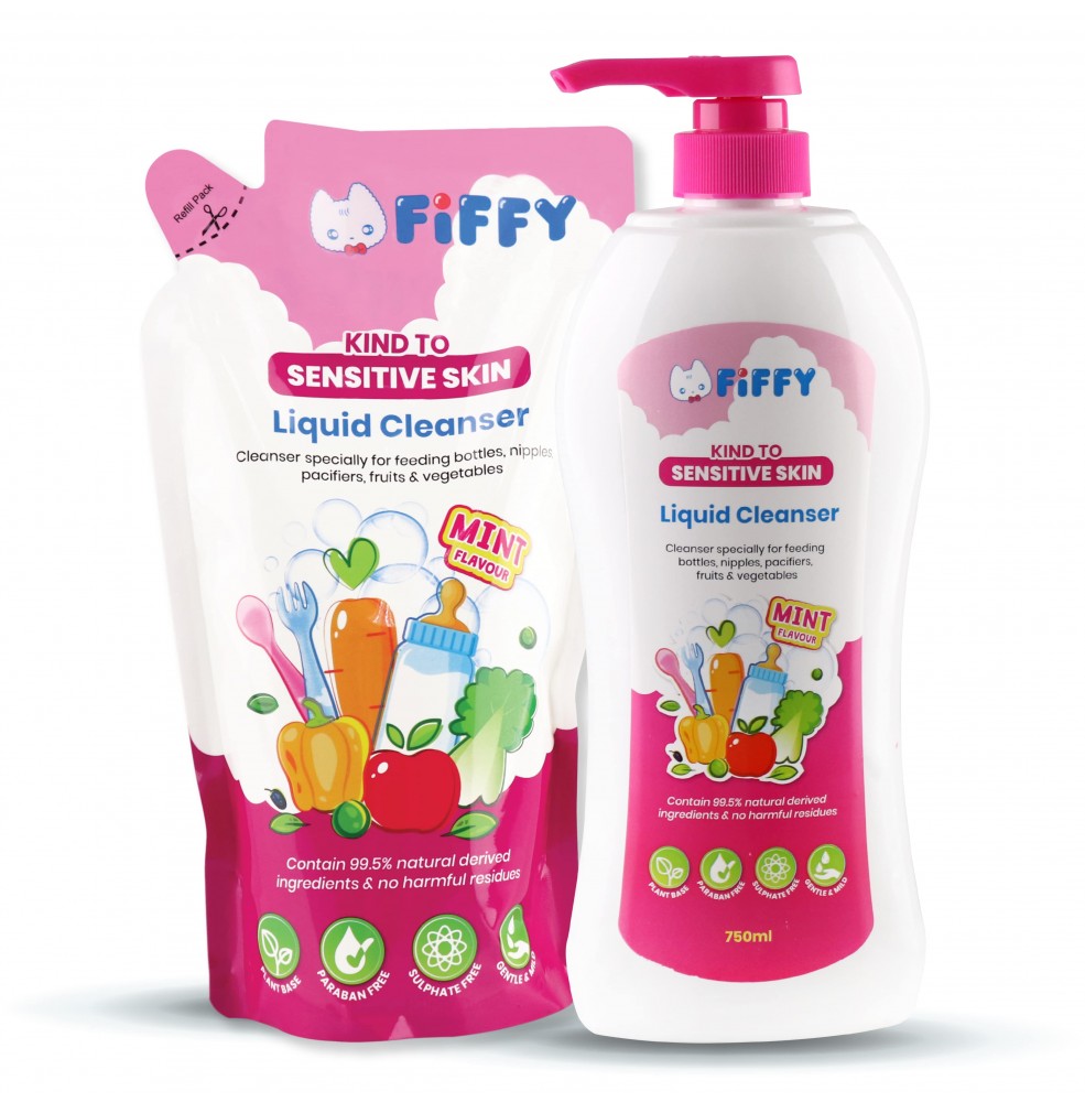 FIFFY BABY LIQUID CLEANSER VALUE PACK MINT FLAVOR 750ML 600ML