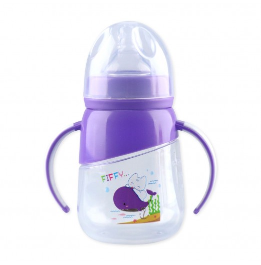 Feeding Bottles - FIFFY PP WIDE NECK BOTTLE 180ML HANDLE