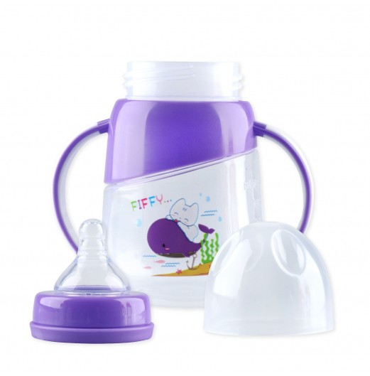 Feeding Bottles - FIFFY PP WIDE NECK BOTTLE 180ML HANDLE