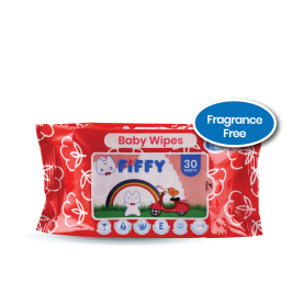 FIFFY BABY WIPES FRAGRANCE FREE 30'S X 2 (FREE GIFT)
