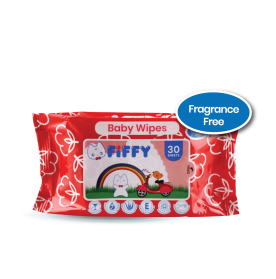 FIFFY BABY WIPES FRAGRANCE FREE 30'S X 2