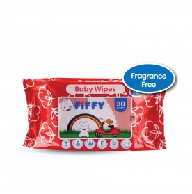 FIFFY BABY WIPES FRAGRANCE FREE 30'S X 2