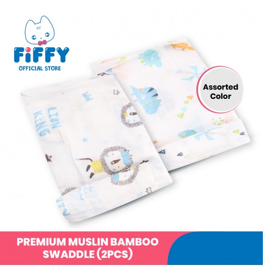 BLANKETS & WRAPPERS - FIFFY PREMIUM MUSLIN BAMBOO SWADDLE