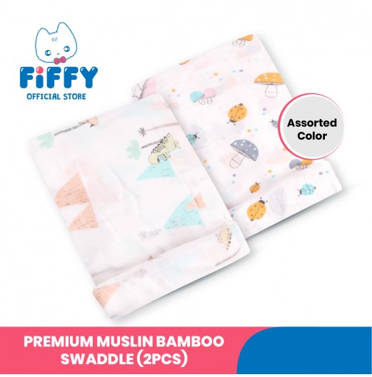 BLANKETS & WRAPPERS - FIFFY PREMIUM MUSLIN BAMBOO SWADDLE