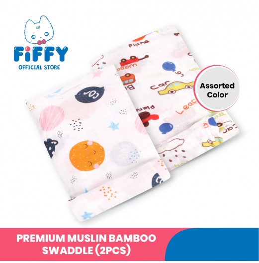 BLANKETS & WRAPPERS - FIFFY PREMIUM MUSLIN BAMBOO SWADDLE