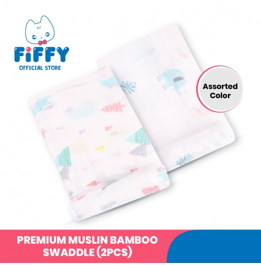 BLANKETS & WRAPPERS - FIFFY PREMIUM MUSLIN BAMBOO SWADDLE