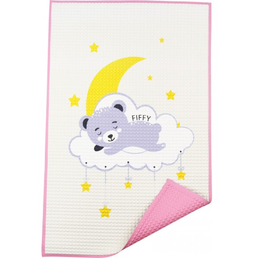 FIFFY PRINTED AIR FILLED RUBBER COT SHEET (60CM X 90CM)