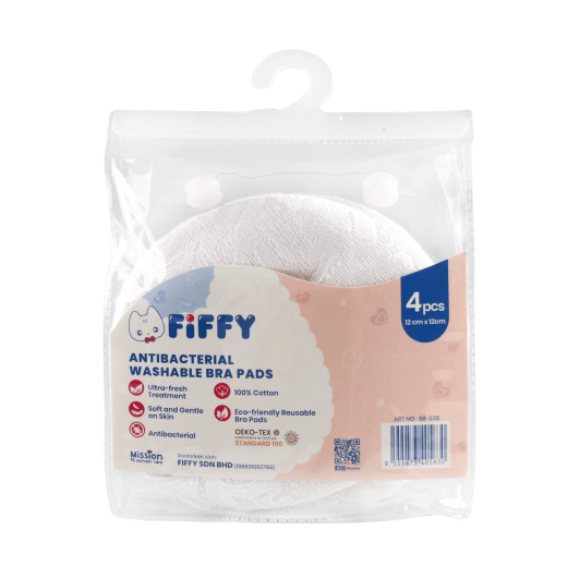 FIFFY ANTIBACTERIAL WASHABLE BRA PADS (4'S)