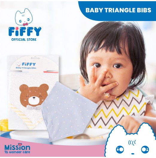FIFFY BABY TRIANGLE BIBS (2PCS/PKT)(98-641)