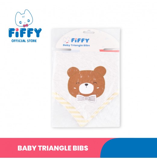 FIFFY BABY TRIANGLE BIBS (2PCS/PKT)(98-641)