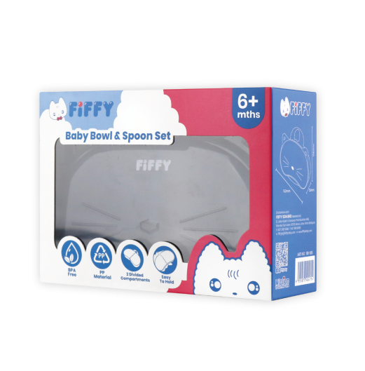FIFFY CAT BABY BOWL & SPOON SET (98-661)
