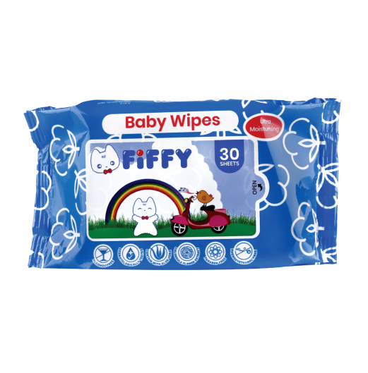 Baby Wipes - FIFFY BABY WIPES BLUE 30 S X 2