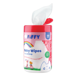 FIFFY BABY WIPES PINK 100'S CAN