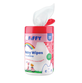 FIFFY BABY WIPES PINK 100'S CAN (98-925)