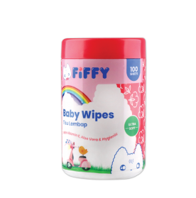 FIFFY BABY WIPES PINK 100'S CAN (98-925)