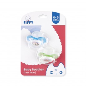 FIFFY SILICONE ORTHODONTIC SOOTHER (TWIN PACK)