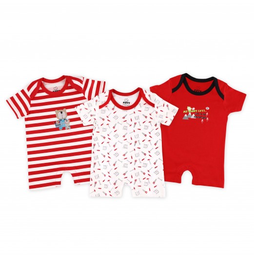 FIFFY DADDY AND SON 3 IN 1 SHORT PANT BOY ROMPER SET