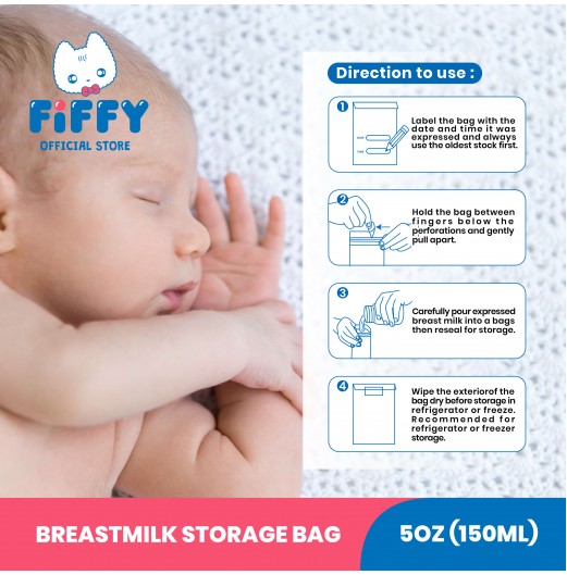 FIFFY BREASTMILK STORAGE BAG 150ML (98-647)