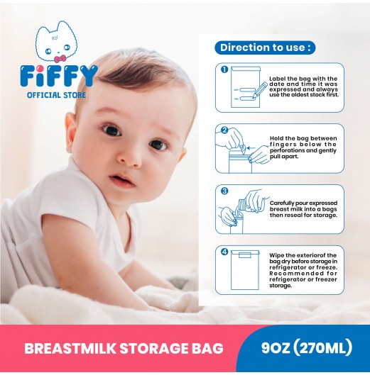 FIFFY BREASTMILK STORAGE BAG 270ML (98-648)